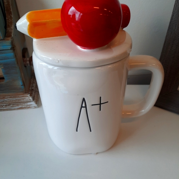 Rae Dunn Other - ☘️3/25☘️Rae Dunn A+ Mug Pencil/Apple topper